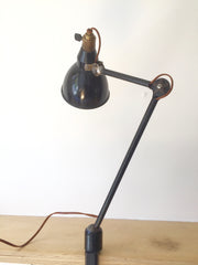 1930s Vintage Industrial desk/bench clamp lamp by Mazda, France - eyespy