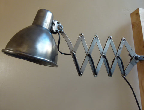 French wall mounted extendable scissor lamp
