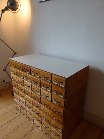 Vintage bank of drawers