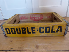 VINTAGE US SODA CRATE 'DOUBLE COLA' - YELLOW - eyespy