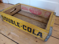 VINTAGE US SODA CRATE 'DOUBLE COLA' - YELLOW - eyespy