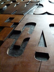 Vintage letterpress wooden printing blocks - eyespy