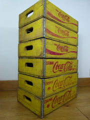 Vintage Coca Cola crate - Yellow - eyespy