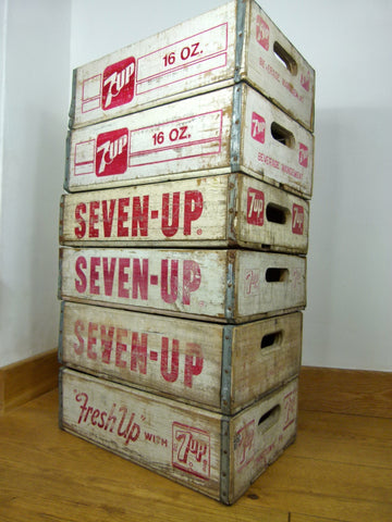 vintage SEVEN UP crates - White