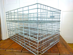 LARGE VINTAGE INDUSTRIAL GALVANISED METAL BAKERY TRAYS - eyespy
