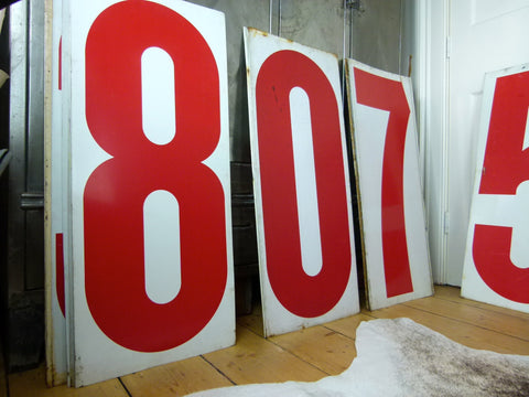XXL vintage metal gas station numbers