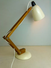 VINTAGE 60's HABITAT CONRAN MACLAMP WHITE WOODEN ARM - eyespy