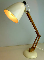 VINTAGE 60's HABITAT CONRAN MACLAMP WHITE WOODEN ARM - eyespy