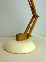 VINTAGE 60's HABITAT CONRAN MACLAMP WHITE WOODEN ARM - eyespy