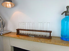 Vintage laboratory test tube rack and test tubes - eyespy