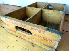 VINTAGE U.S 60s OSCAR'S SODA BOTTLE CRATE - 4 SECTIONS - eyespy