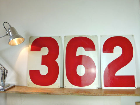 Large US gas station metal number signs