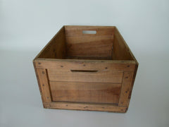 Vintage French Leroux wooden storage crate - eyespy