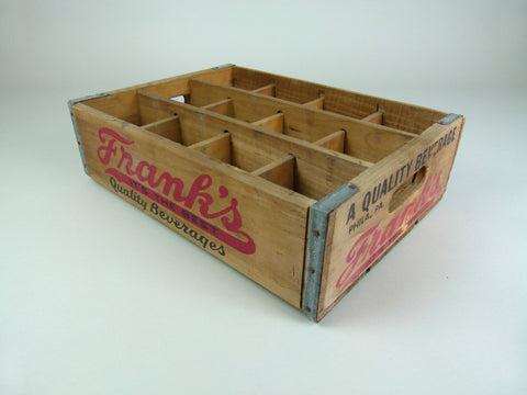 Vintage wooden 'Franks' soda crate - 12 section