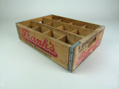 Vintage wooden 'Franks' soda crate - 12 section - eyespy