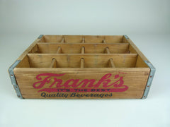 Vintage wooden 'Franks' soda crate - 12 section - eyespy