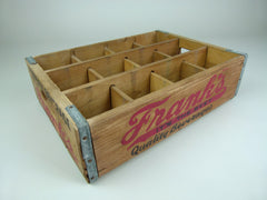 Vintage wooden 'Franks' soda crate - 12 section - eyespy