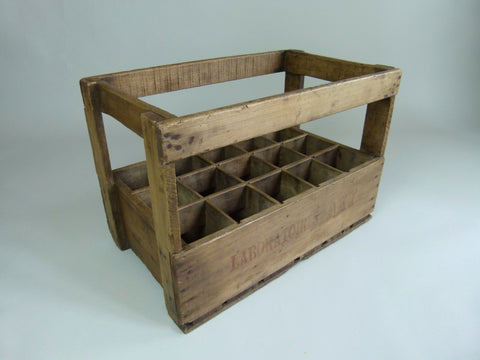 50s French wooden bottle storage crate