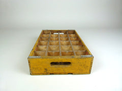Vintage coca cola bottle crate, yellow, 24 section - eyespy