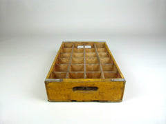 Vintage coca cola bottle crate, yellow, 24 section - eyespy