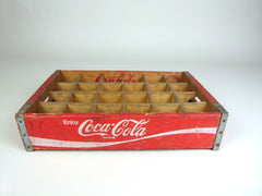 Coca cola wooden bottle crate - 24 sections-  red - eyespy