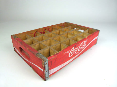 Coca cola wooden bottle crate - 24 sections-  red