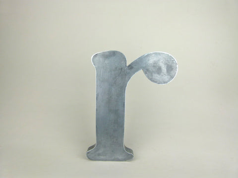 Vintage metal shop sign letter - r