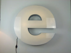 Giant reclaimed illuminated shop sign letter - E - eyespy