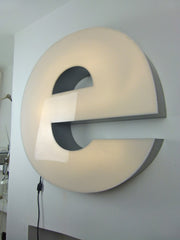 Giant reclaimed illuminated shop sign letter - E - eyespy