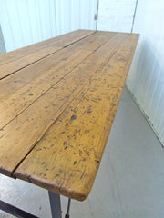 1950s pine and metal table - eyespy