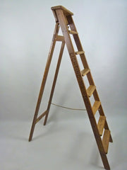 Antique pine 'lighting maintenance' step ladder - eyespy