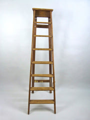 Antique pine 'lighting maintenance' step ladder - eyespy