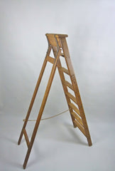 Antique pine 'lighting maintenance' step ladder - eyespy