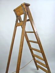 Antique pine 'lighting maintenance' step ladder - eyespy