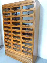 Antique oak haberdashery shop drawers - eyespy