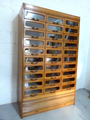 Antique oak haberdashery shop drawers - eyespy