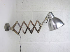 Vintage French scissor arm extendable wall lamp - eyespy