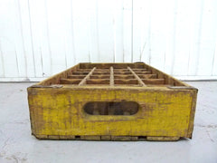 Coca Cola wooden bottle crate. 24 section - Yellow - eyespy