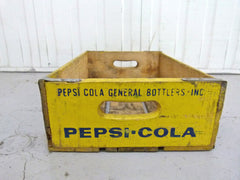 Vintage wooden Pepsi crate - Yellow - eyespy