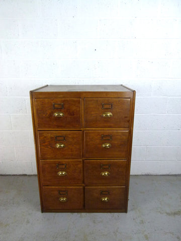 Antique oak double filing cabinet
