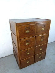 Antique oak double filing cabinet - eyespy