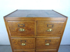 Antique oak double filing cabinet - eyespy