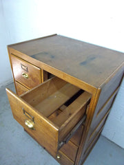 Antique oak double filing cabinet - eyespy