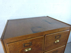 Antique oak double filing cabinet - eyespy