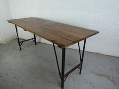 1940s pine and metal table - eyespy