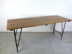 1940s pine and metal table - eyespy