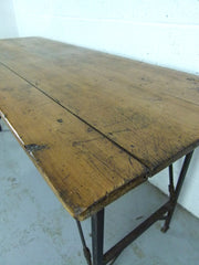 1940s pine and metal table - eyespy