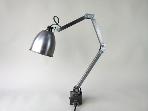 Vintage industrial 3 arm workshop lamp by Memlite
