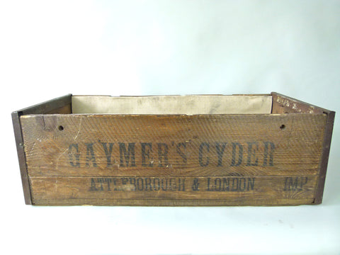 Antique Gaymers Cyder wooden crate storage box