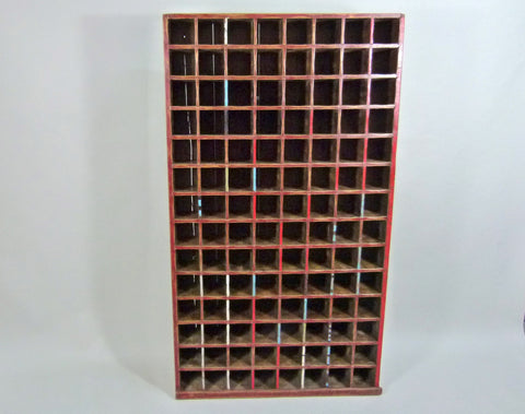 Antique tall pigeon hole cabinet wine rack